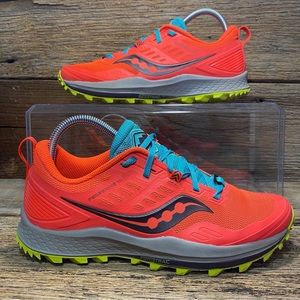 Saucony Peregrine 10 Red Mutant Trail Running Shoes Women's Size 8.5 S10556-35